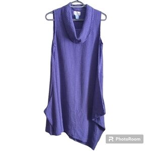 Mosiac USA Vintage Cowl‎ Neck Handkerchief Hem Purple Knit Tencel Size Small